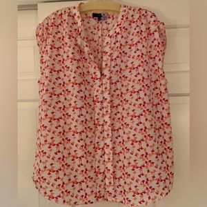 Ecla split neck sleeveless blouse